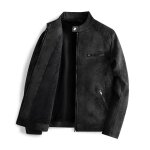Blouson de moto homme en similicuir insfity - double polaire chaude automne hiver