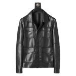 Blouson moto pilote homme en cuir synthétique noir - insfity - coupe slim - 5 poches Blouson moto pilote homme en cuir synthétique noir - insfity - coupe slim - 5 poches