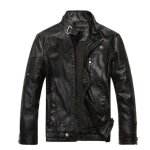 Blouson moto en pu cuir ho - leoclotho - noir1 - homme