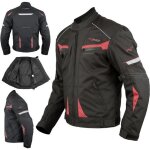 Blouson moto textile protections ce impermeable sport étanche rouge 3x Blouson moto textile protections ce impermeable sport étanche rouge 3x