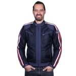 Blouson moto tissu helstons pace air - bleu / rouge / blanc - 4xl