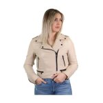 Blouson oakwood yoko en cuir ref 40521 ivoire