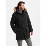 Blouson parka dhiver avec capuche - ombre - pour homme - noir Blouson parka dhiver avec capuche - ombre - pour homme - noir