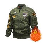 Blouson de pilote homme - insfity - bomber cargo - motif brod avion - vert