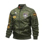 Blouson de pilote homme - insfity - bomber cargo motif brod avion - vert