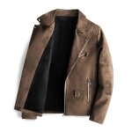 Blouson retro homme pu fermeture  glissire oblique automne hiver - marron - insfity - homme - adulte ...