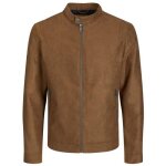 Blouson rocker - jack & jones - grande taille - marron - homme