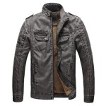 Blouson simili cuir - funmoon - hiver - doubl ouatin - style dcontract - 2 poches