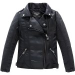 Blouson simili cuir garçon fille - findpitaya - perfect imitation cuir - veste motard enfant noir Blouson simili cuir garçon fille - findpitaya - perfect imitation cuir - veste motard enfant noir