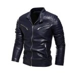 Blouson simili cuir hiver homme chaud doublé polaire veste zippee epaisse col montant couleur unie - ... Blouson simili cuir hiver homme chaud doublé polaire veste zippee epaisse col montant couleur unie - ...