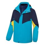 Blouson de ski enfant garon fille 3 en 1 amovible impermable coupe - vent respirant - bleu