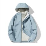 Blouson de ski femme 3 en 1 couleur unie doublure en polaire 2 pices a capuche - bleu - impermable ...