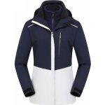 Blouson de ski femme - hugo - 3 en 1 impermable a capuche - bleu marine