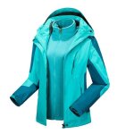 Blouson de ski femme - hugo - 3 en 1 impermable doubl polaire - bleu