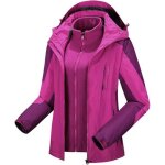 Blouson de ski femme - hugo - 3 en 1 impermable doubl polaire - violet - sports dhiver - montagne