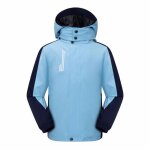 Blouson de ski garon fille de 6  16 ans amovible randonne impermable coupe - vent - bleu