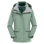 Blouson de ski grande taille pour femme impermable coupe - vent amovible 2 pices randonne - vert