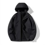 Blouson de ski homme 3 en 1 noir doublure polaire a capuche Blouson de ski homme 3 en 1 noir doublure polaire a capuche