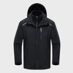 Blouson de ski homme amovible 2 pièces imperméable coupe - vent polaire epais chaude - noir Blouson de ski homme amovible 2 pièces imperméable coupe - vent polaire epais chaude - noir