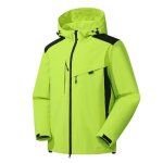 Blouson de ski respirant homme - femme  capuche bicolore rsistant  leau - vert