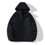 Blouson de ski homme - femme résistance à leau a capuche fermeture eclair - noir Blouson de ski homme - femme résistance à leau a capuche fermeture eclair - noir