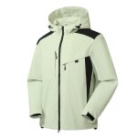 Blouson de ski homme - femme respirante a capuche bicolore r�sistance � leau - blanc