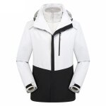 Blouson de ski homme - hugo - 3 en 1 impermable a capuche - blanc - sports dhiver - montagne
