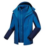Blouson de ski homme - hugo - 3 en 1 impermable doubl polaire - bleu fonce