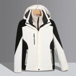 Blouson de ski imperméable chaude pour femme avec capuche - blanc - sports dhiver - montagne - respirant ... Blouson de ski imperméable chaude pour femme avec capuche - blanc - sports dhiver - montagne - respirant ...