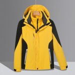 Blouson de ski imperm�able chaude pour femme avec capuche - jaune - sports dhiver - montagne - respirant ...