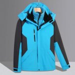 Blouson de ski impermable chaude pour homme avec capuche - bleu - sports dhiver - montagne - respirant ...