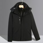 Blouson de ski impermable chaude pour homme avec capuche - noir - sports dhiver - montagne - respirant ...