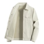 Blouson en velours ctel homme casual automne printemps cargo couleur unie - beige - insfity