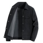 Blouson en velours ctel homme - insfity - cargo - automne printemps - couleur unie noir