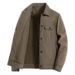 Blouson en velours ctel homme - insfity - casual automne printemps - couleur unie - cafe