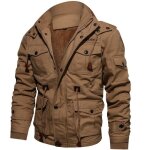 Veste militaire décontractée en coton dhiver pour hommes - kaki - blouson cargo à capuche Épaisse bomber ... Veste militaire décontractée en coton dhiver pour hommes - kaki - blouson cargo à capuche Épaisse bomber ...