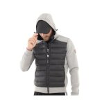 Blouson zipp� bimati�re - just emporio - homme - gris - coupe stretch - col avec capuche