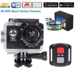 Boblov noir ultra 4k wifi action camra cam sport + rf tlcommande + 2 batteries + 49 en 1 ensemble ...