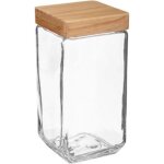 Bocal carré - paris prix - nyna - verre & pin - 2l - transparent - lavable au lave - vaisselle Bocal carré - paris prix - nyna - verre & pin - 2l - transparent - lavable au lave - vaisselle