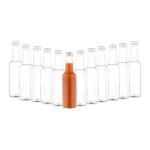 Bocaux de conservation - mambocat - bouteille  col droit 250ml - lot de 12 - bouchon  vis argent