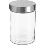 Bocal en verre - paris prix - 12l - argent & transparent - hermtique - d. 11 x h. 17 cm