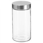 Bocal en verre - paris prix - 17l - argent & transparent - hermétique - d. 11 x h. 22 cm Bocal en verre - paris prix - 17l - argent & transparent - hermétique - d. 11 x h. 22 cm
