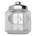 Bocal en verre - saveur et degustation - 14. 5 x 8 cm - couvert - gris - durable