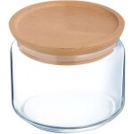 Bocal en verre couvercle bois 05 l - pure jar wood - luminarc
