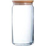Bocal en verre couvercle en bois 15 l - pure jar wood - luminarc