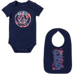 Body + bavoir bb - paris saint germain - bleu - manches courtes - officiel - multisport