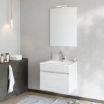 Bogota meuble salle de bain suspendu simple vasque 1 tiroir couleur - chne clair modle - largeur 60 ...