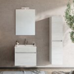 Bogota meuble salle de bain suspendu simple vasque 1 tiroir couleur - chne clair modle - largeur 60 ...