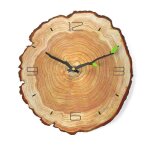 Bois horloge murale style naturel rond horloges suspendues silencieux non - ticking dcor fait main modern ...