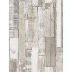 Papier peint intiss� imitation bois - rasch - bois de rasch board - blanc - 10m x 535cm